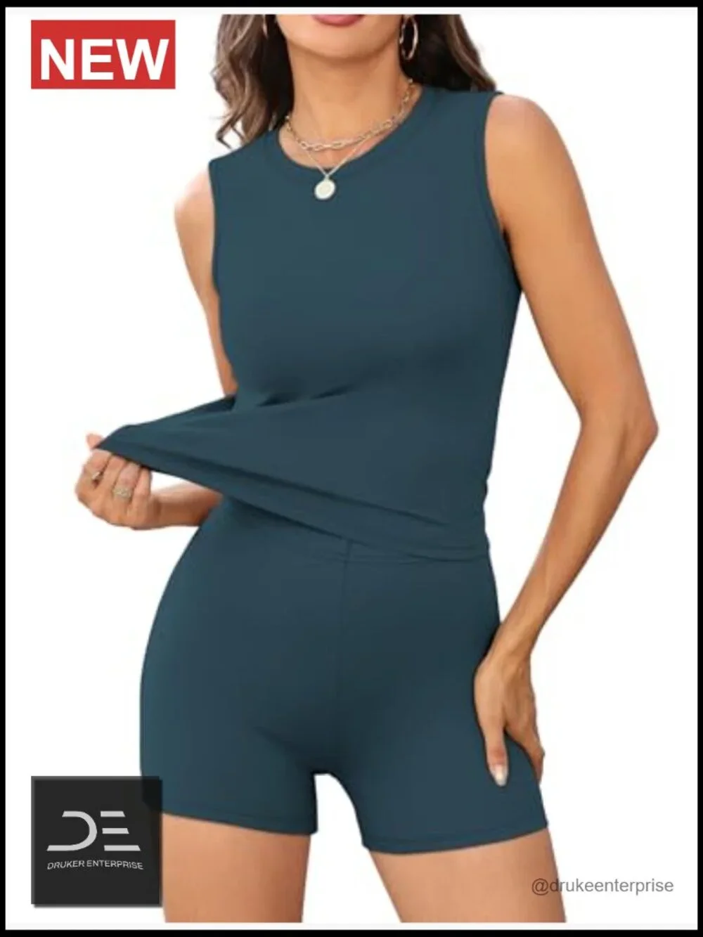 Womens Two Piece Lounge Set Short Matching Outfit Athletic Active Wear